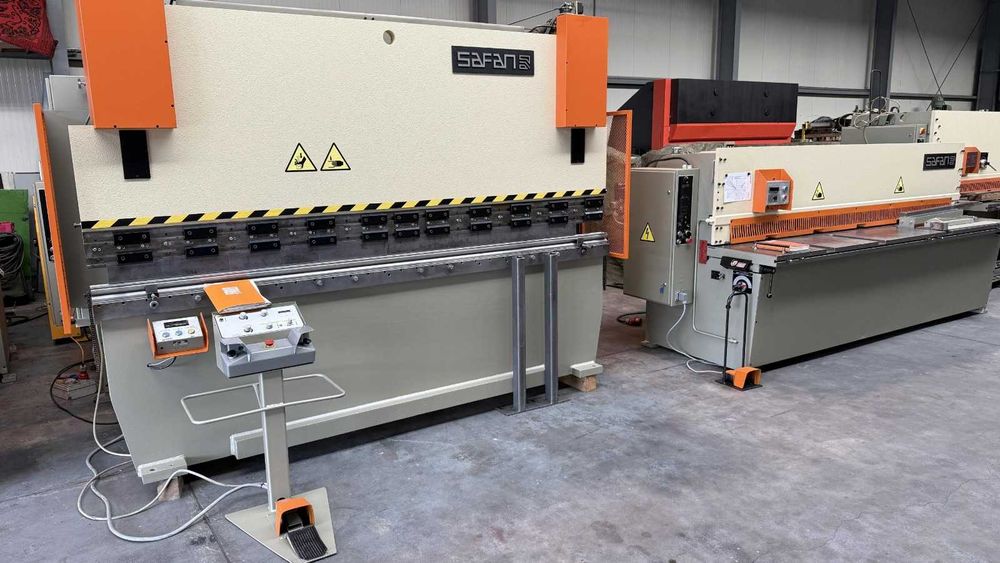 Komplet maszyn Safan do obróbki blachy 6 x3100 krawędziarka + gilotyna