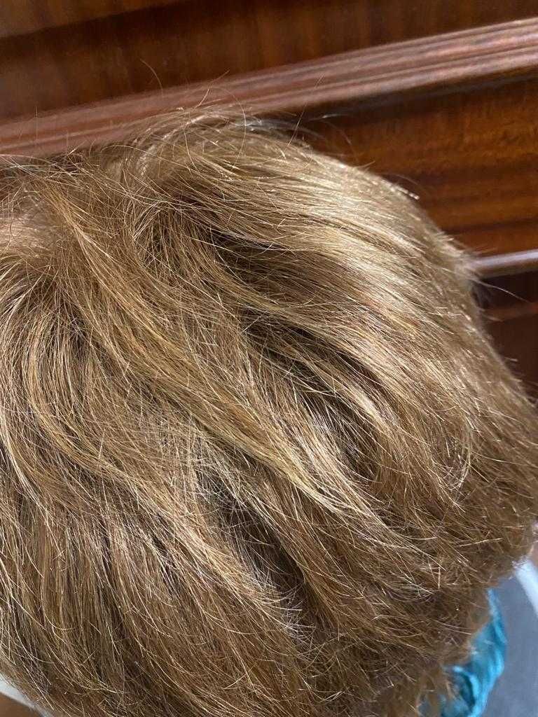 Peruca/ Prótese capilar / Cabeleira , Cabelo Natural, Castanho, Curto