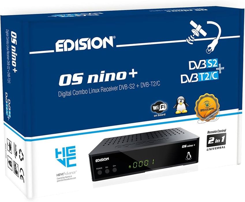Edision OS nino plus Odbiornik DVB-S2 + DVB-T2/C H.265 z WLAN