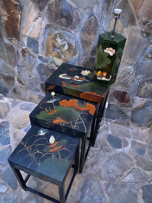 Mesas Chinesas Madeira Lacada Centenárias 61,5 cm