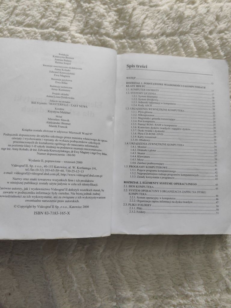 Elementy informatyki dla szkół średnich Sławik Bremer 2000 rok