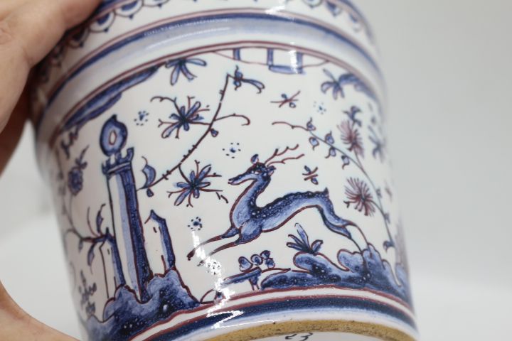 Vaso em Faiança Coimbra Assinada e numerada Séc. XVII