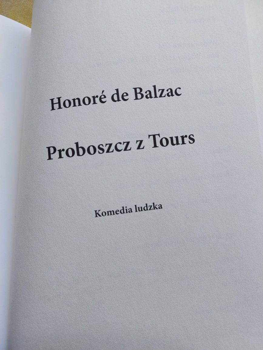 Proboszcz z Tours - książka  Honore de Balzac