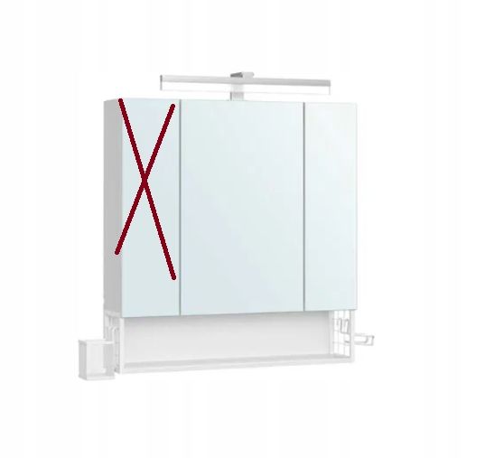 Szafka Łazienkowa Z 3 Drzwiami, Szafka Z Lustrem Bbk126G01 Uszkodzony