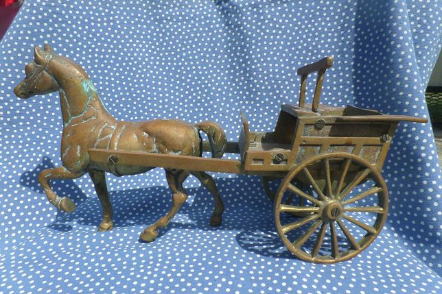 Статуэтка Конь лошадь с повозкой телегой бронза (ок. 4,2 кг)