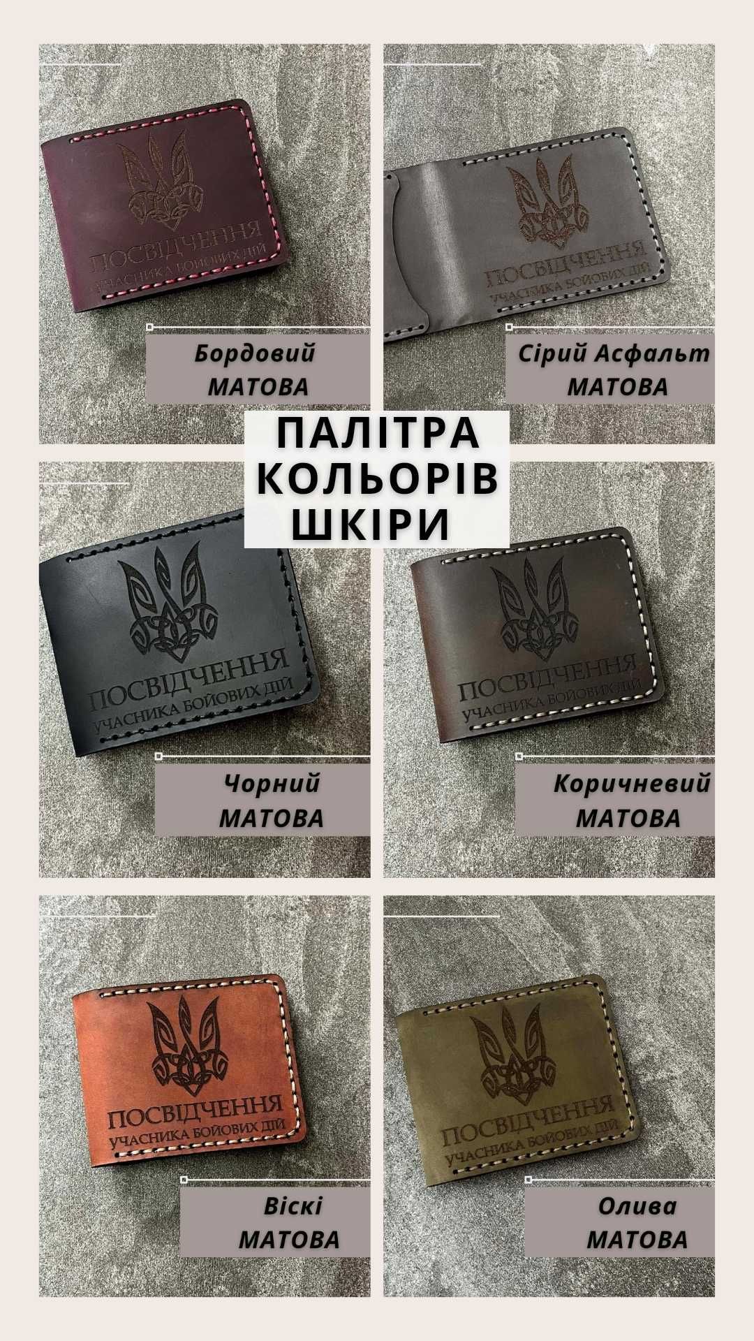 Шкіряна обкладинка на посвідчення СБУ Служба Безпеки України