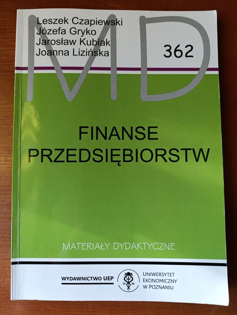 Finanse przedsiębiorstw MD 362