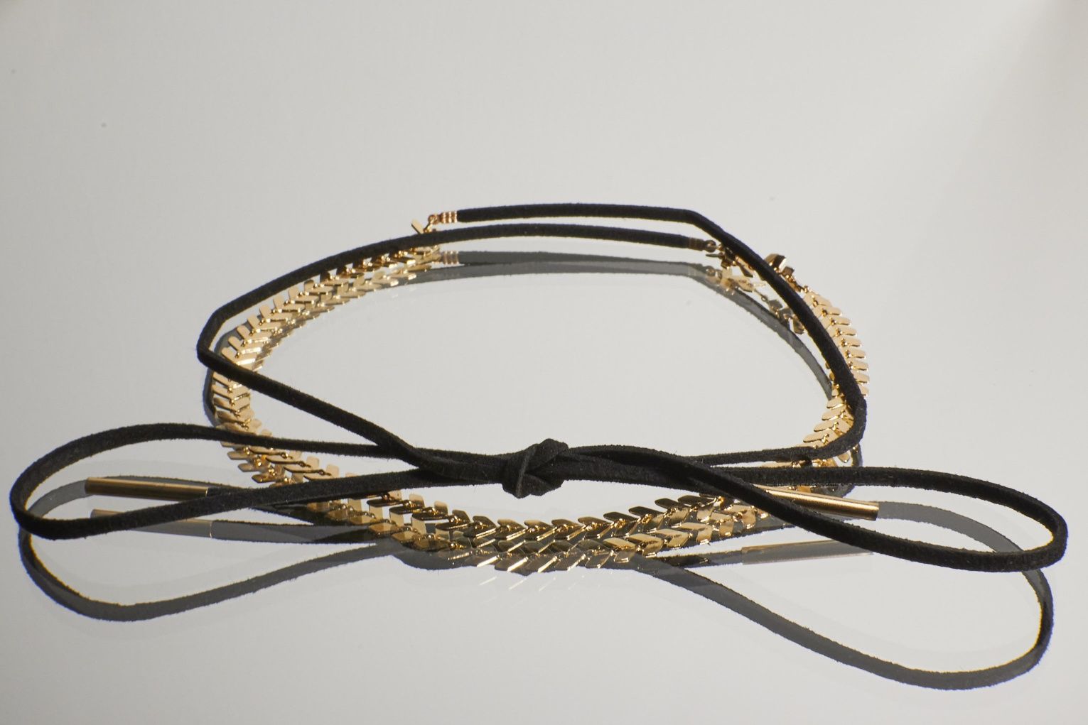 Choker naszyjnik zestaw z perłą rzemyk