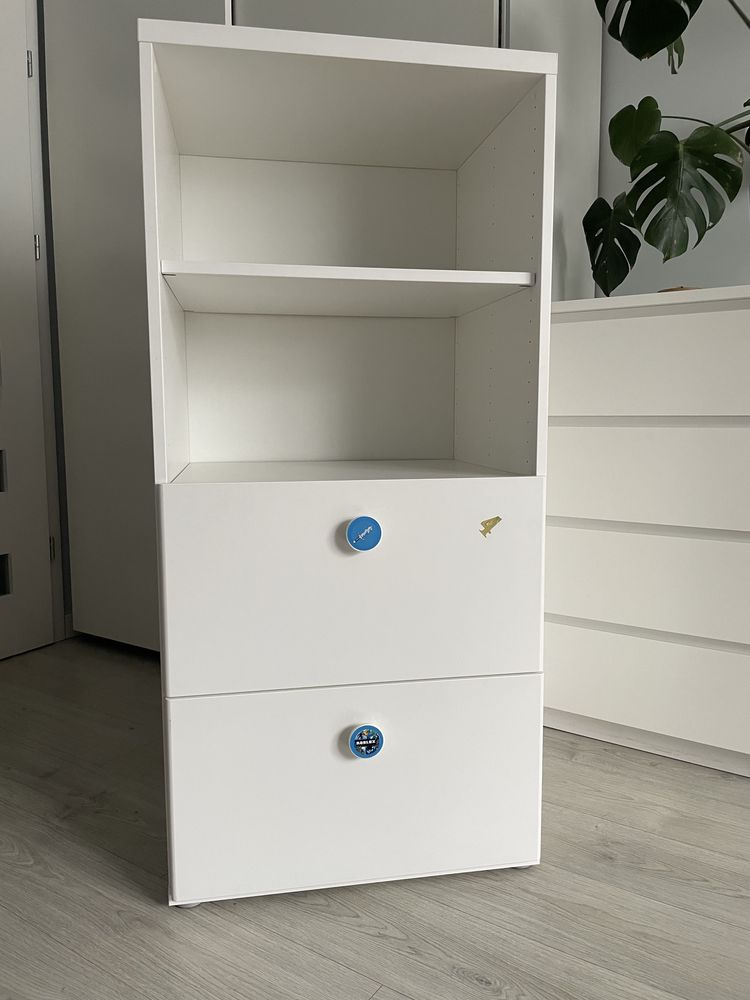 Ikea smastad komoda szafa szafka dziecięca biała niebieska