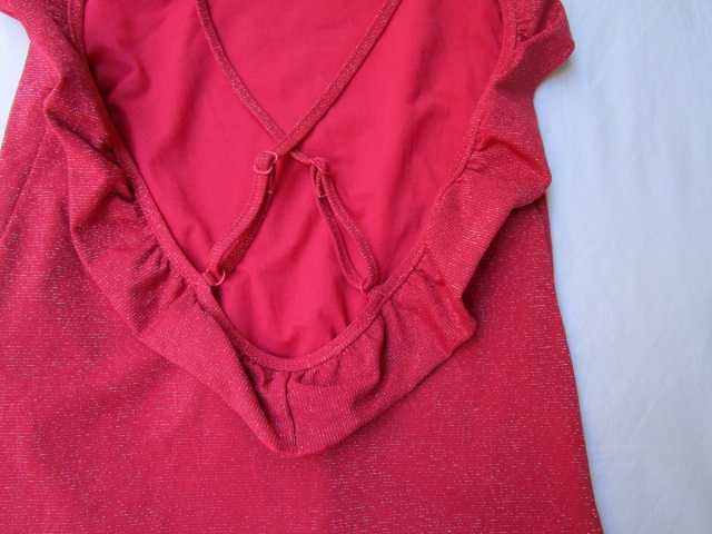 Fato de Banho Brilhante com folho, cor vermelho, Massimo Dutti