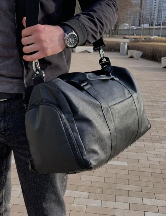 Мужская кожаная сумка через плечо, дорожная, спортивная, в спортзал