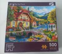 Puzzle 500 Dom nad stawem