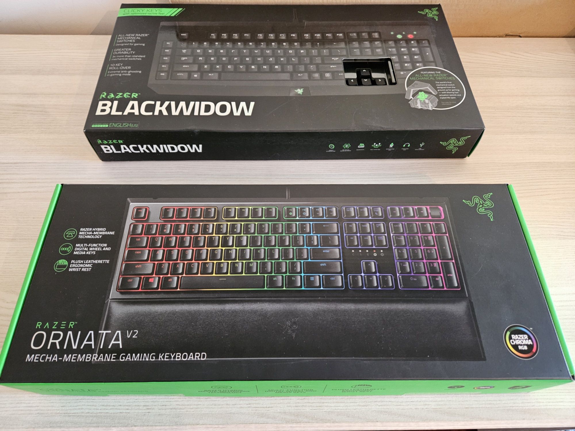 Razer Ornata V2 como NOVO c/garantia + OFERTA Razer Blackwidow