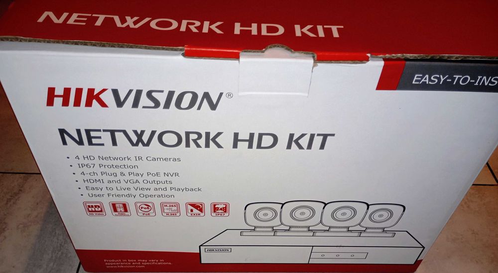 Nowy-Kompletny Zestaw do Wideomonitoringu IPKIT-B4-4CH HIKVIDION /Gwa.