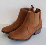 City Walk Karmelowe buty botki na obcasie sztyblety 37
