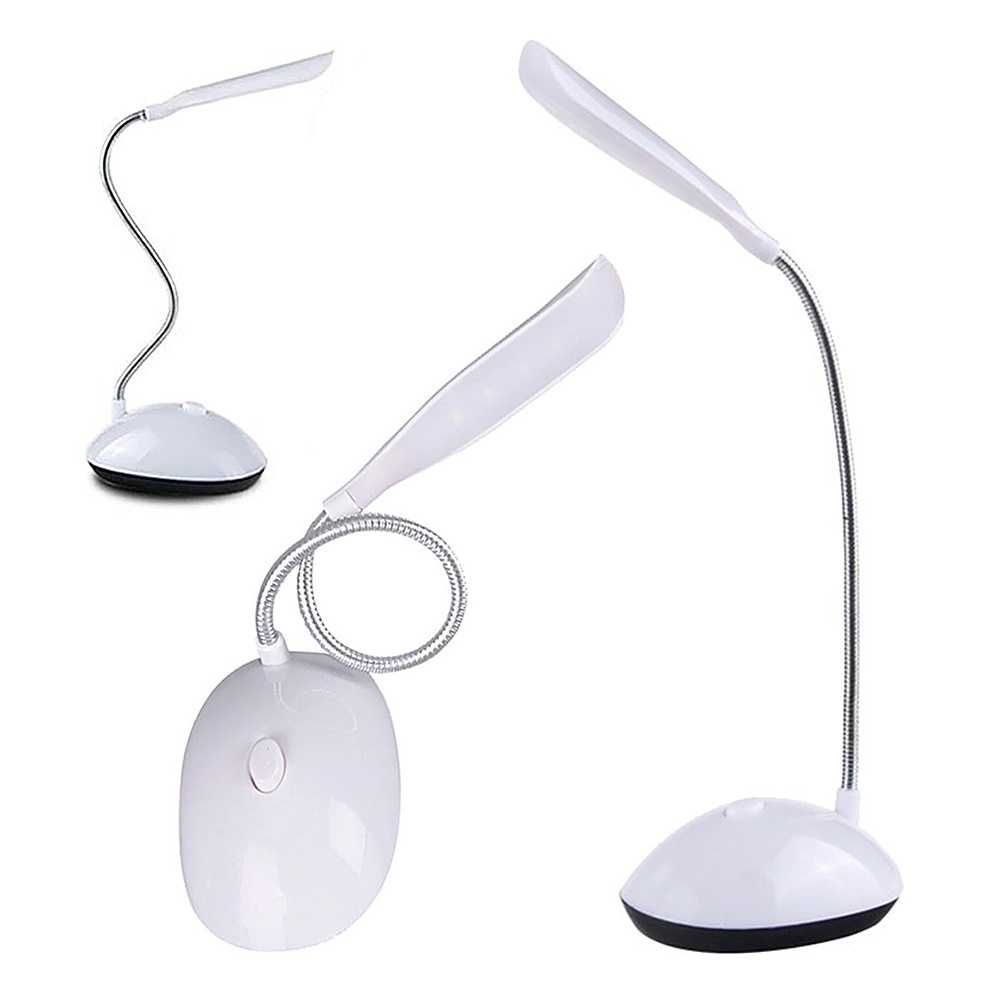 Biała lampka biurkowa 4 LED – szkolna, nocna, na biurko