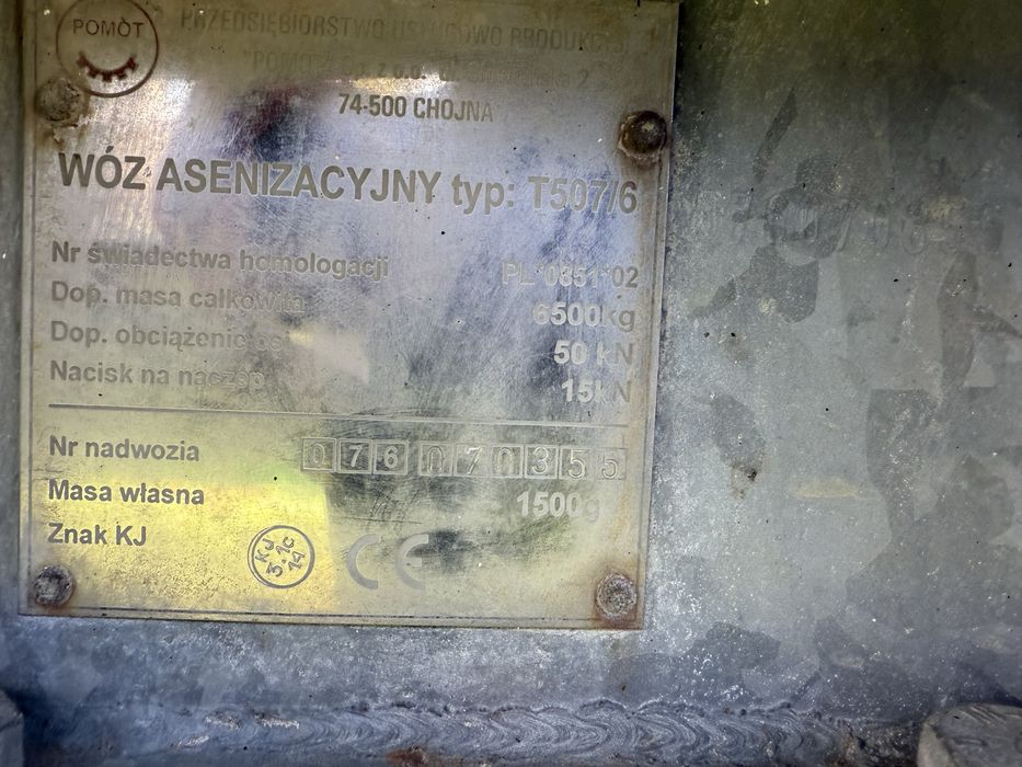 Wóz ascenizacyjny Brczkowóz Pomot 5000l