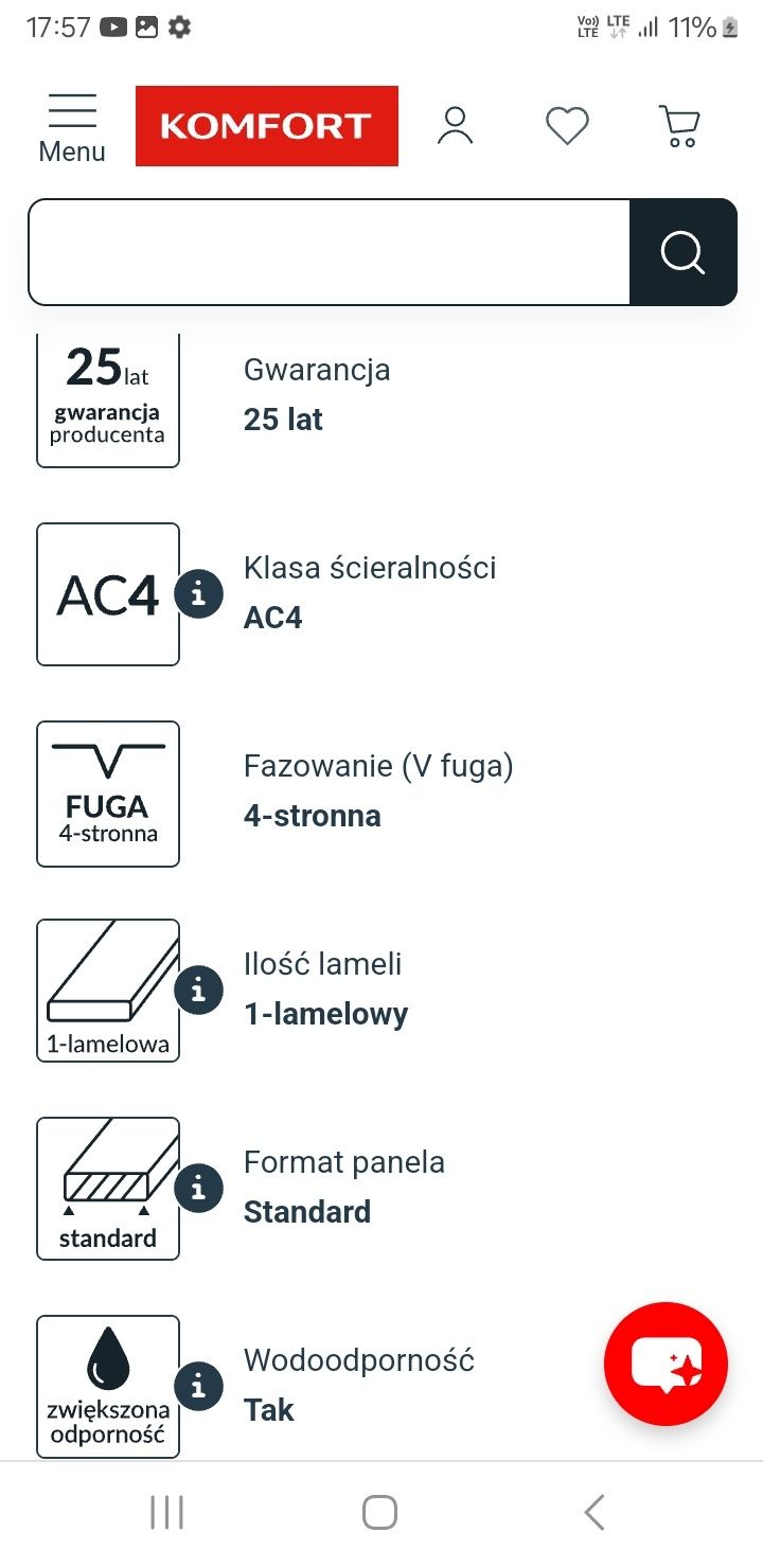 Panele Vitality HoneyOak AC4,8mm,Vfuga,Wodoodporne 16.5m2 plus podklad