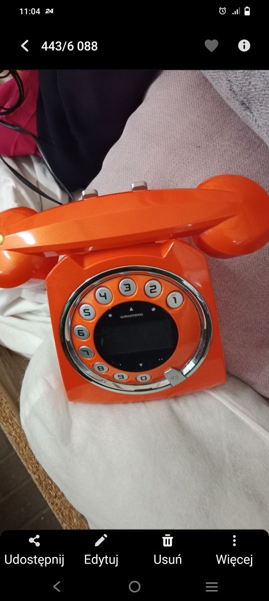 Telefon stacjonarny pomarańczowy