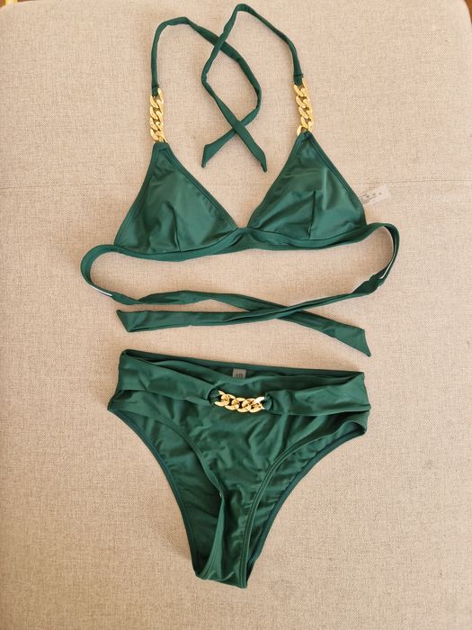Strój kąpielowy dwuczęściowy zielony rozmiar M