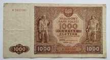 1000 złotych (zł) 1946 - seria P - stan III-