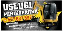 Usługi minikoparka, Układanie kostki brukowej, Odwodnienia
