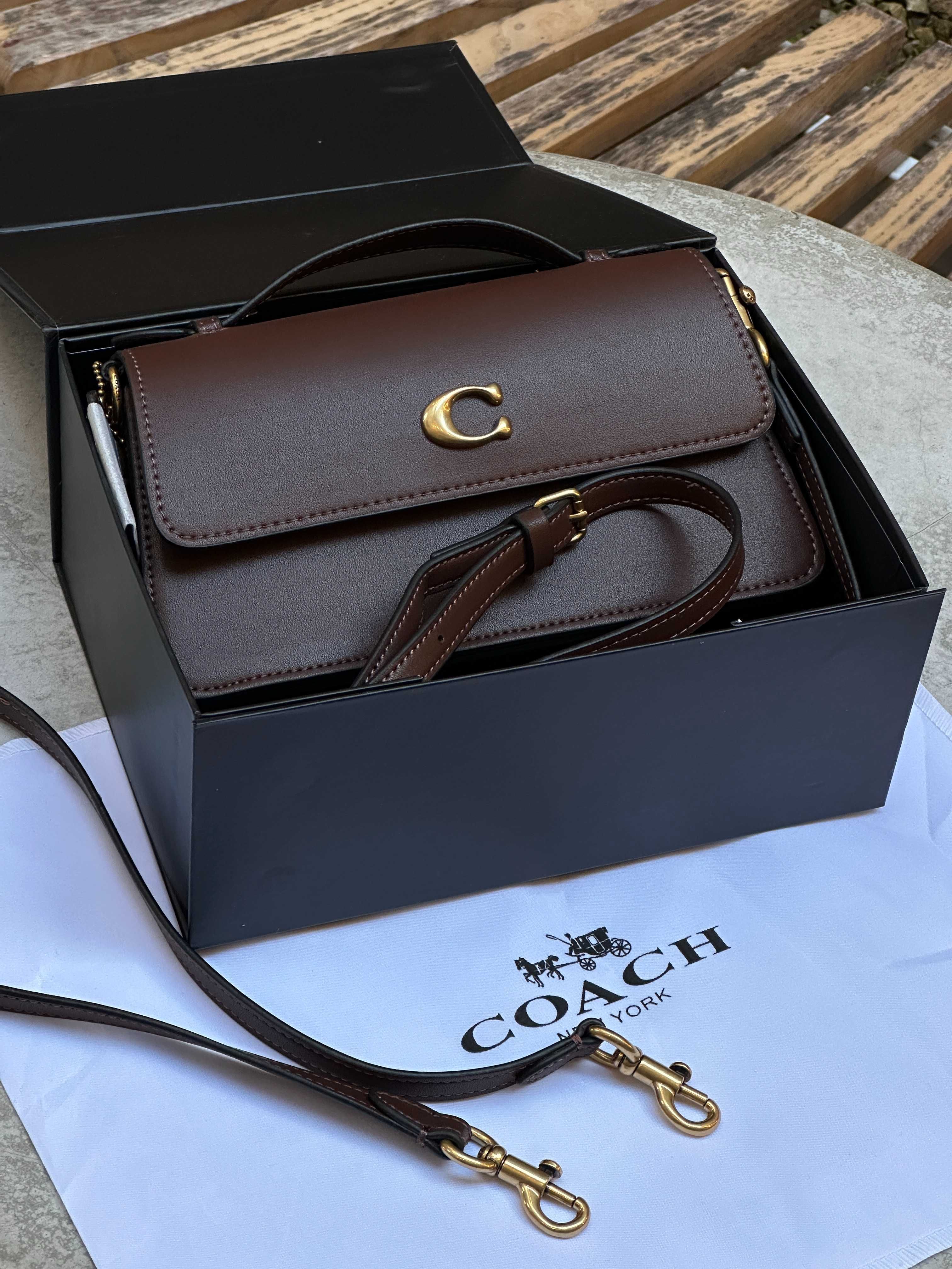 Жіноча сумка Coach Juno Crossbody Leather Maple Brown / Коуч Джуно