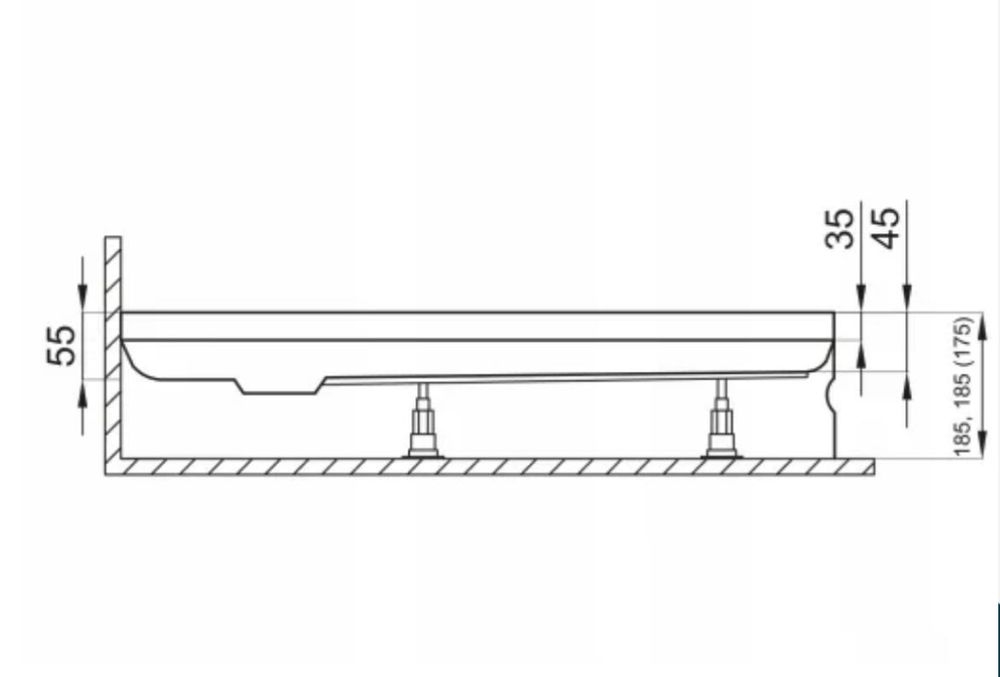 Brodzik półokrągły biały nowy 90x90x5