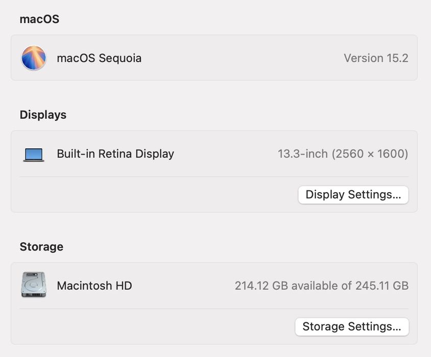 MacBook Air 13 2020 M1 16Gb 256Gb Space