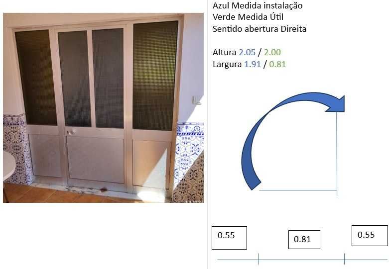 Portas de alumínio diversas dimensões
