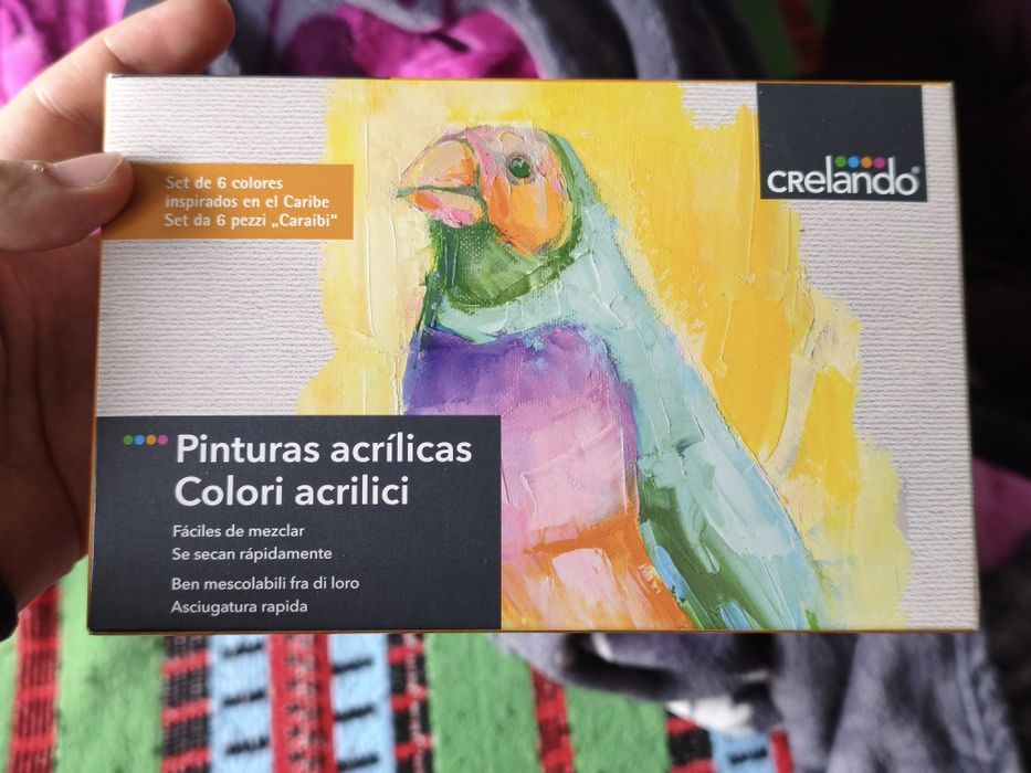 Set Pinturas Acrílicas CRELANDO Caribe 6×22ml NOVO/SELADO