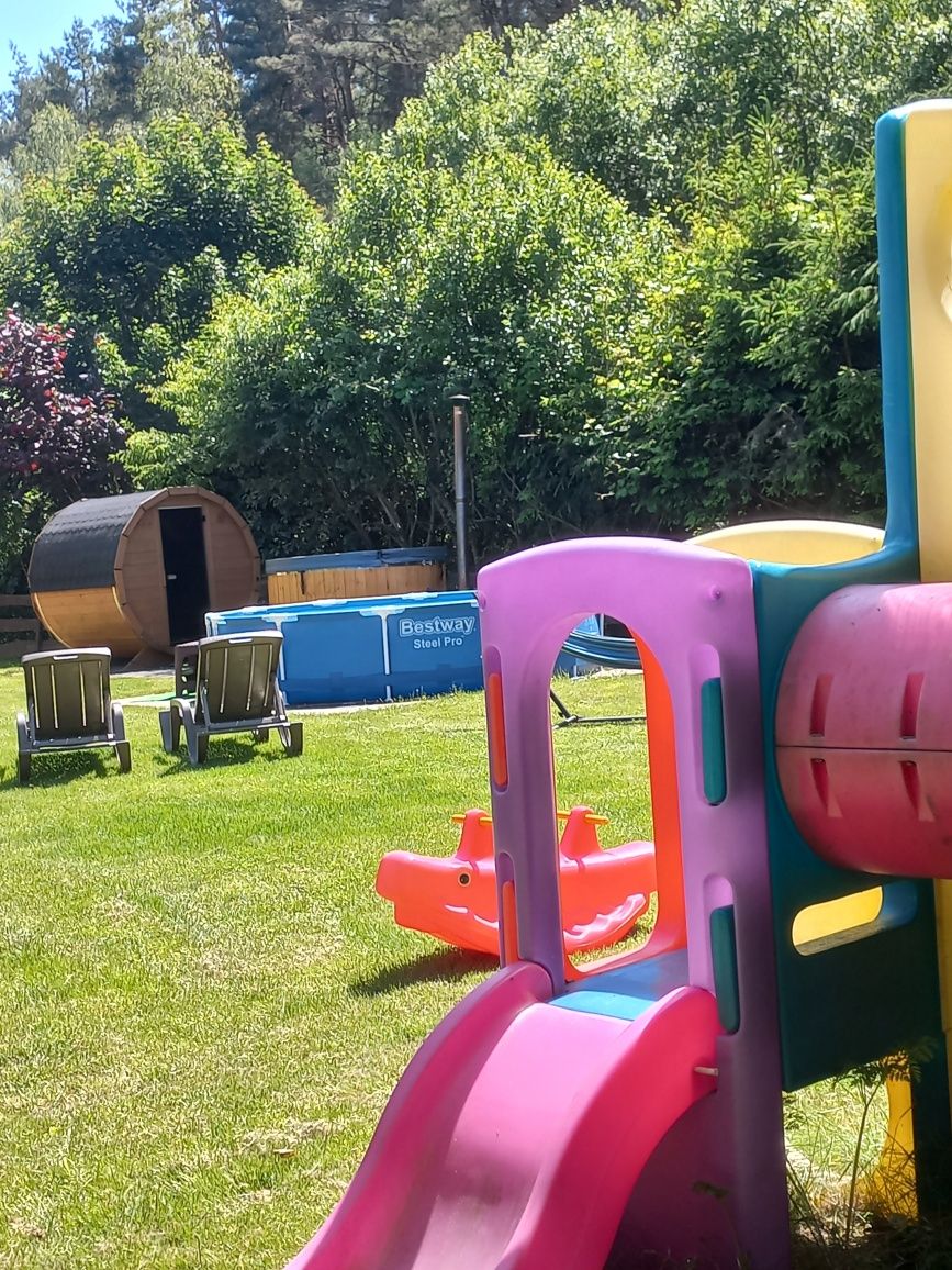 wolny od 24.08 domek max.7 os. nad jeziorem basen balia z jacuzzi