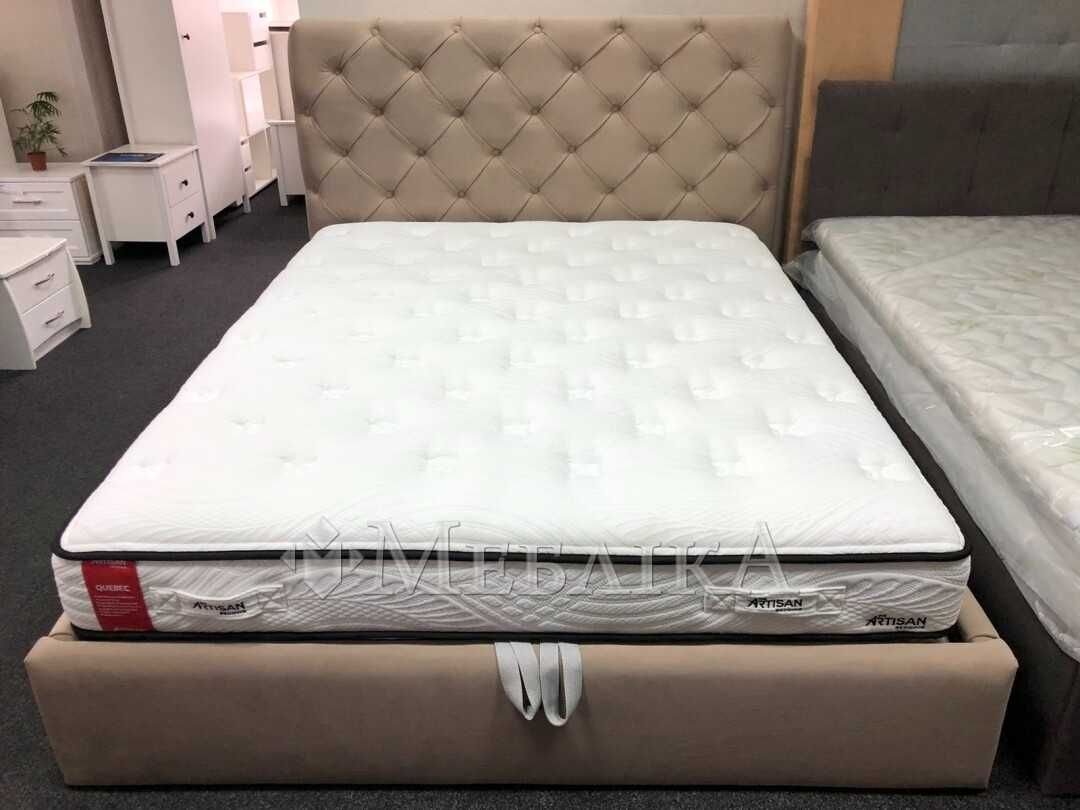 Ліжко в тканині квадрати з ламелями 160х200 або підйомник з гудзиками