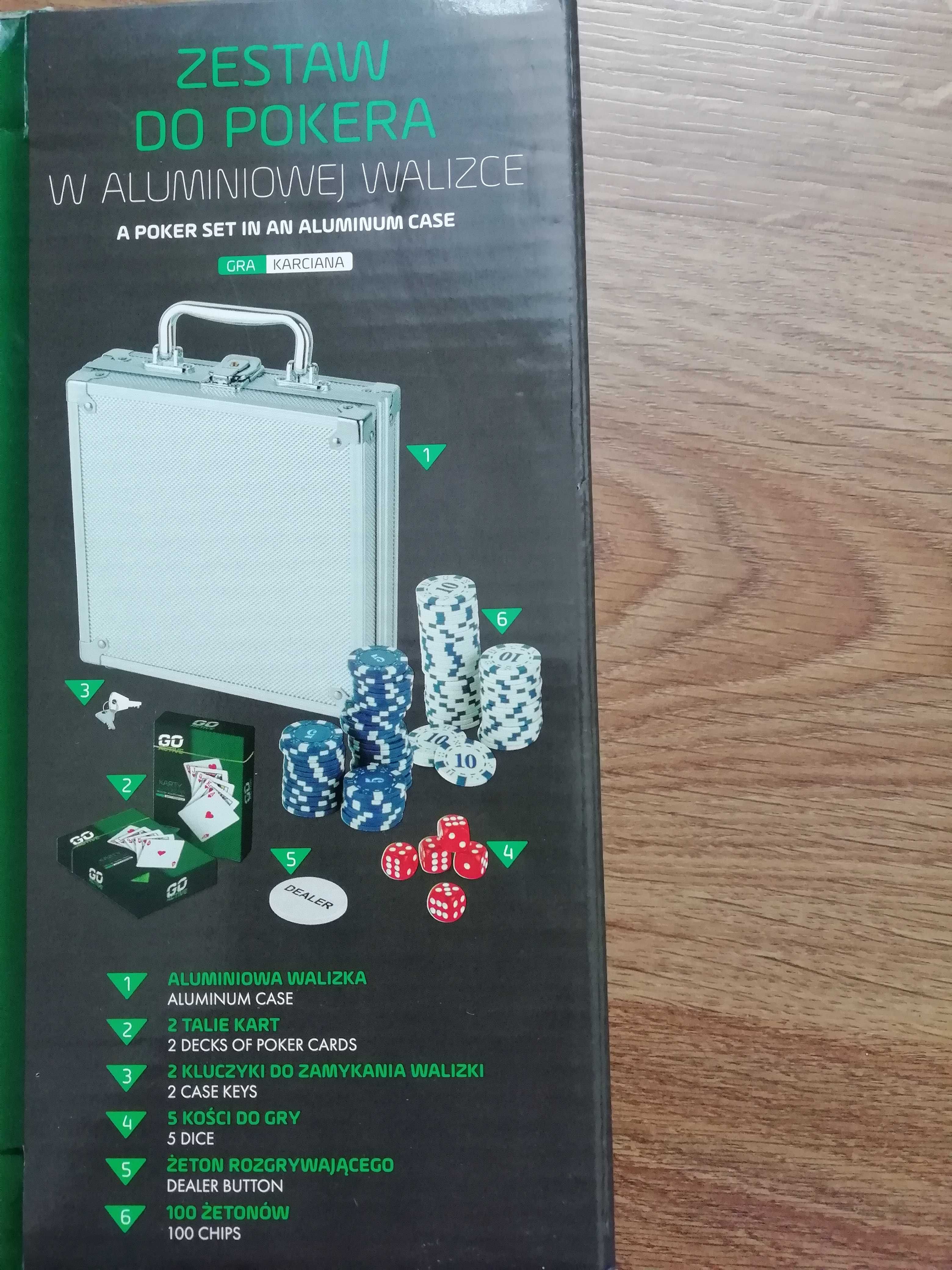Nowy zestaw do pokera w aluminiowej walizce