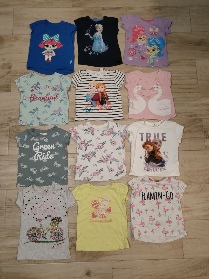 Paczka na lato 98/104 bluzka spodenki bloomersy H&M ElsA Anna kraina l