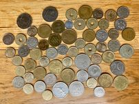 63 sztuk starych monet europejskich