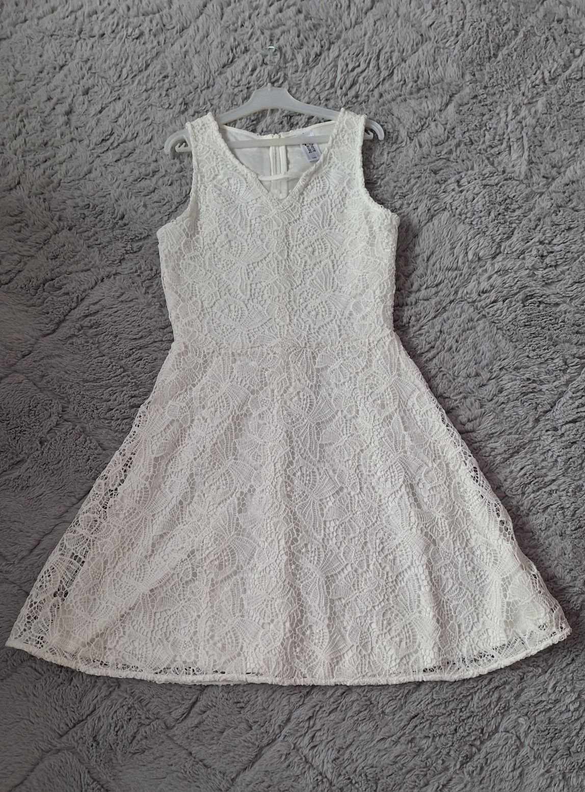Biała koronkowa sukienka, rozm.170