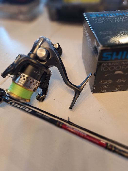 Conjunto ultra light spinning, cana Majorcraft Troutino,carreto Shiman