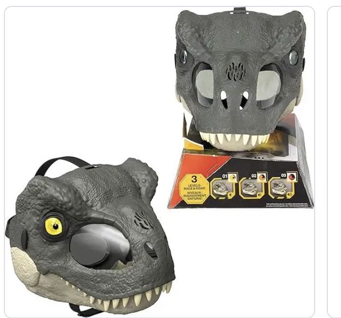 Маска Динозавр Тираннозавр Рекс с движимой челюстью звук и свет