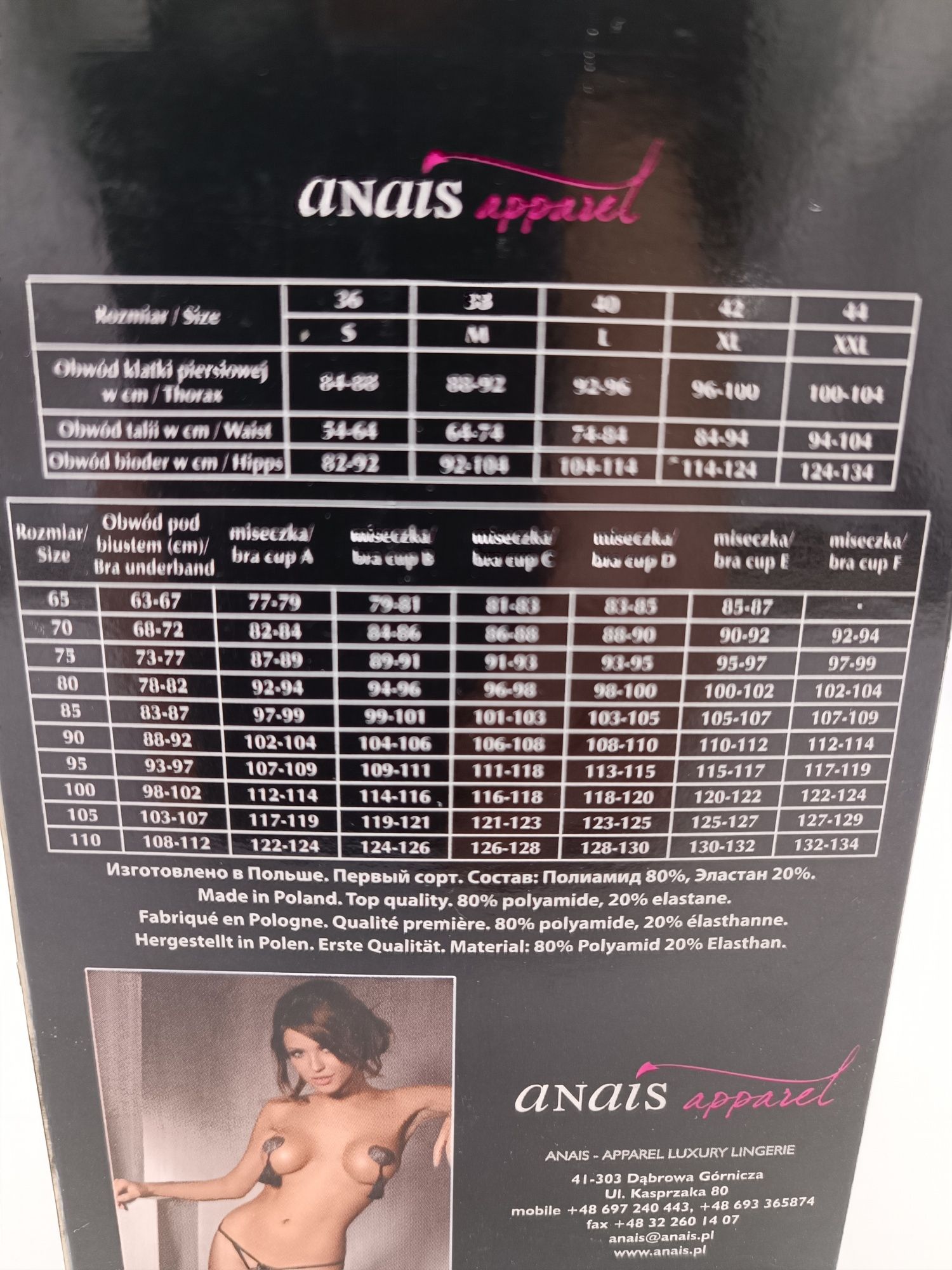 Mini mikro stringi czarne Anais Liv nowe rozm S