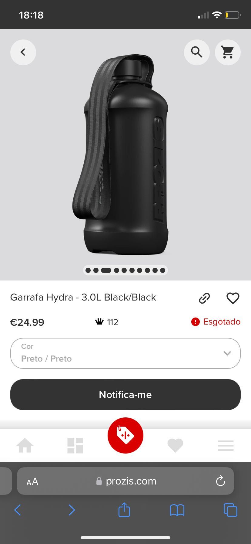 Garrafa Hydra  3.OL Black Prozis