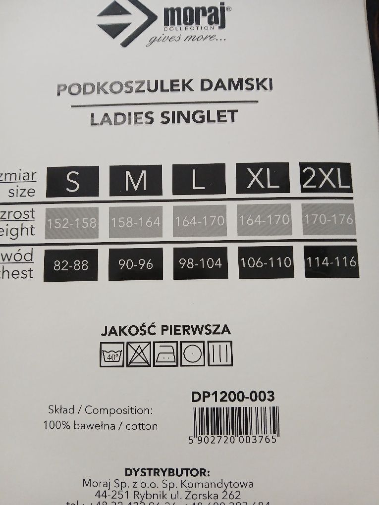 Podkoszulek damski Moraj roz. S i M