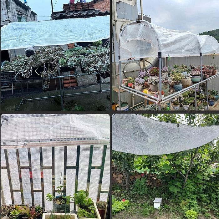 PLANDEKA BIAŁA 8x10m 100g Przezroczysta zbrojona UV Wodoodporne