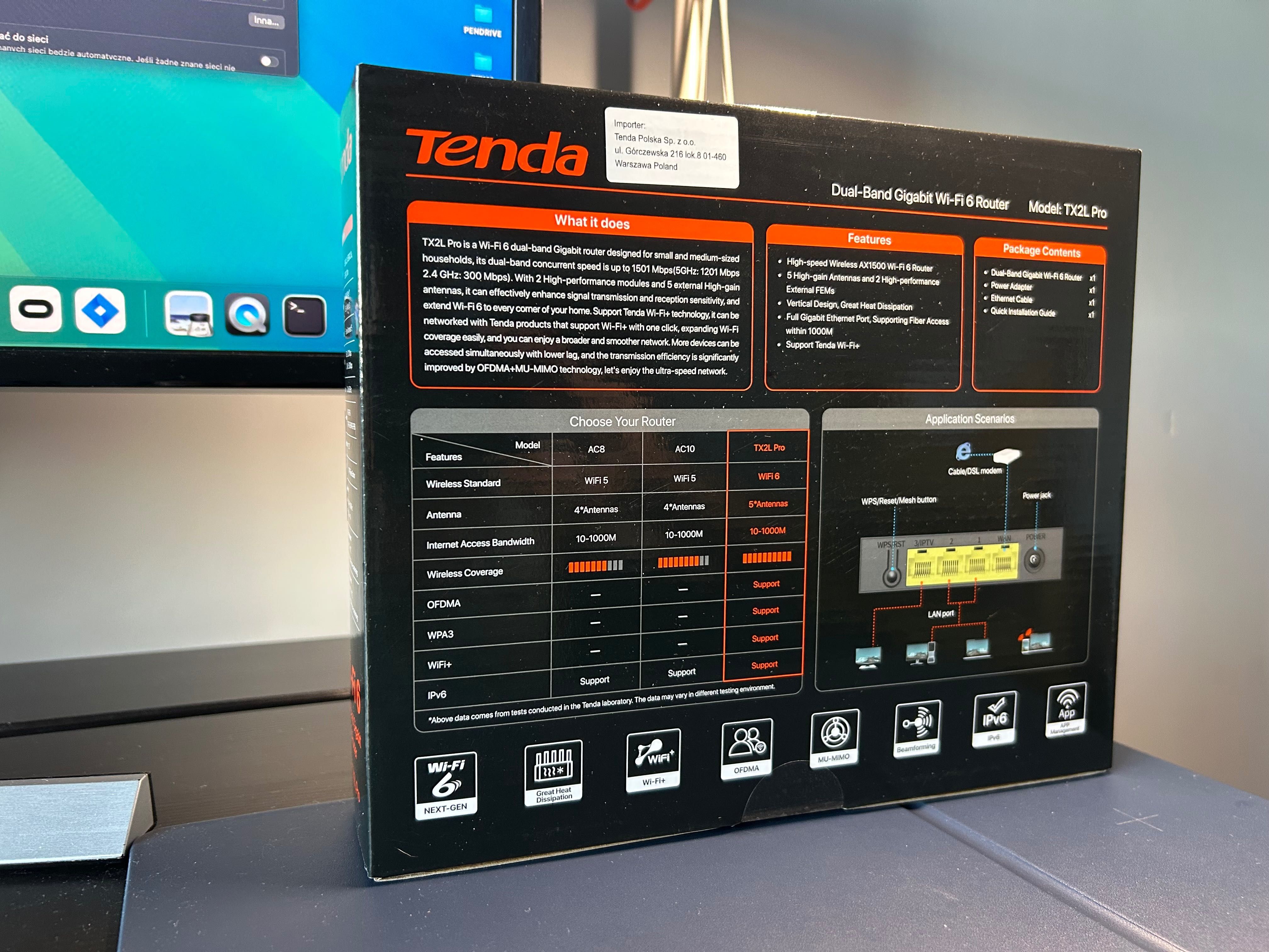 Router Tenda TX2L Pro  WiFi 6, Gigabit, 5 anten 6dBi
