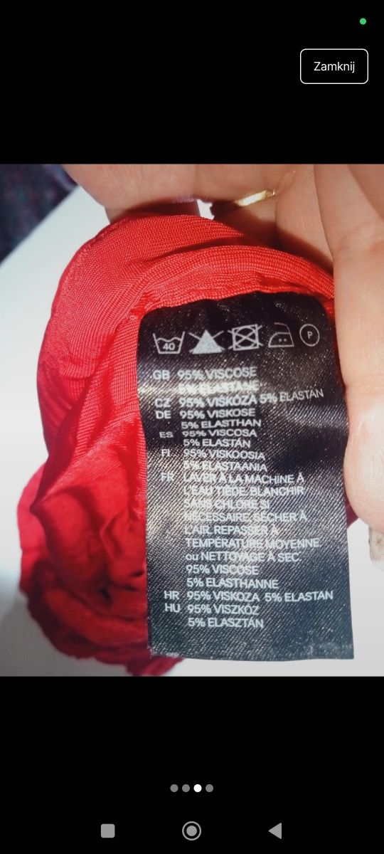 Sukienka mini czerwona h&m S