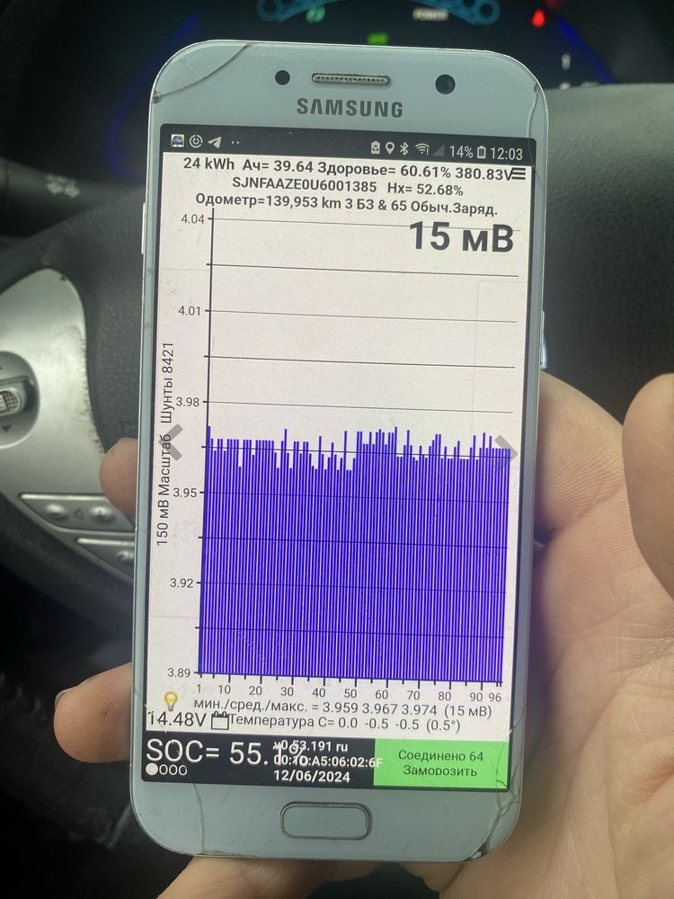 Батарея Nissan Leaf 2015 батарея нисан лиф 24 Kwh SOH сох77,5% шрот