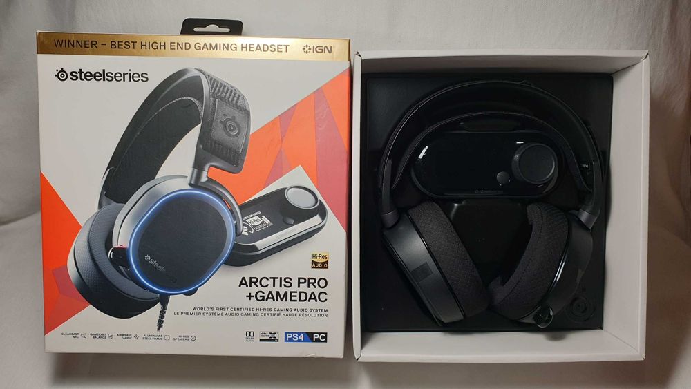 Słuchawki nauszne SteelSeries Arctis Pro + GameDac jak NOWE.