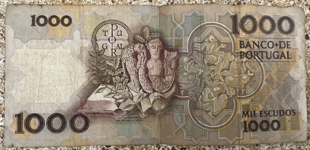 Nota 1000 escudos (Teófilo Braga) 1989