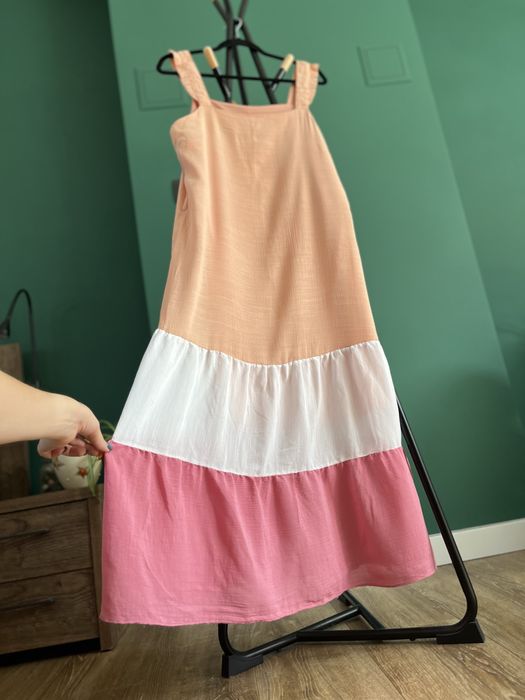 Sukienka luźna długa lato summer trzy kolorowa colour color