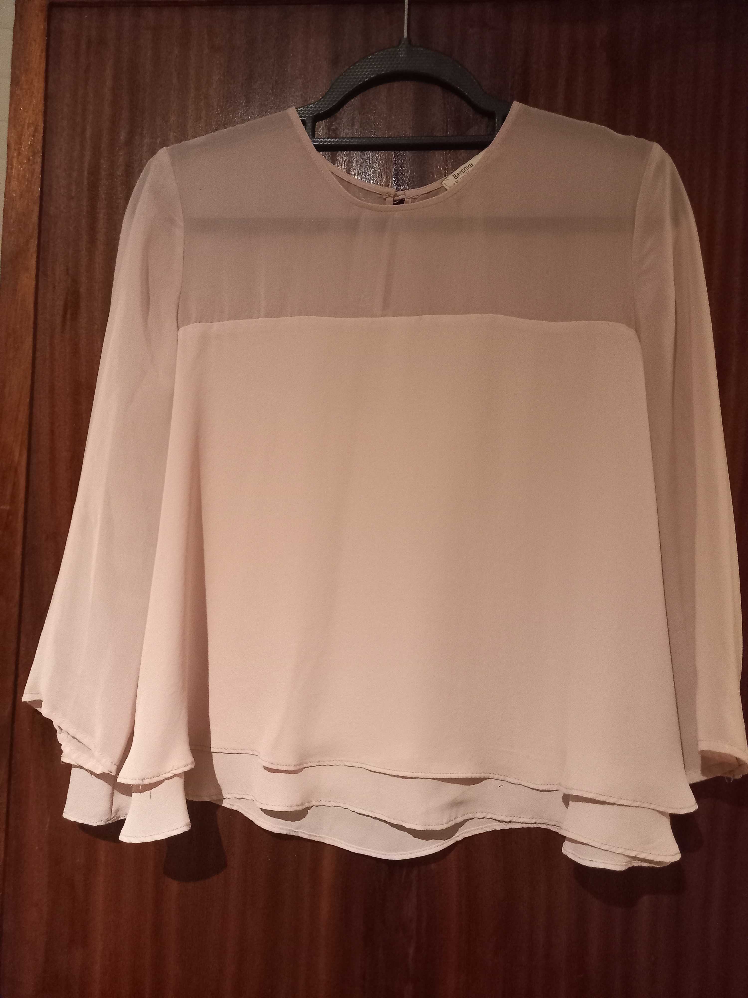 Blusa rosa bebé,  manga 3/4 - 38 - Bershka
